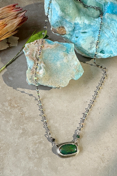 Australian + Black Opals Necklace