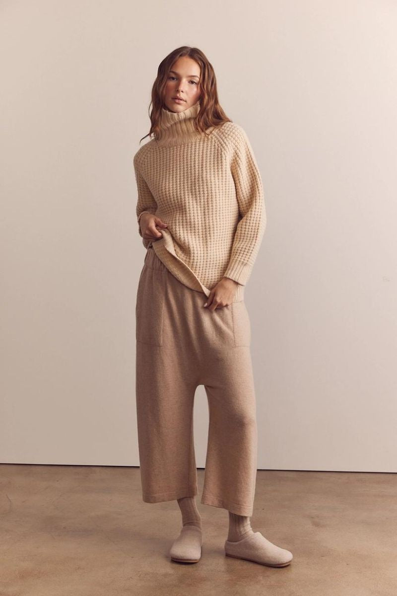 PHLANNÈL Wool Cashmere Buggy Trousers 2 Amente Cashmere Wool Blended Knit Baggy Pant – Studio Opal Boutique