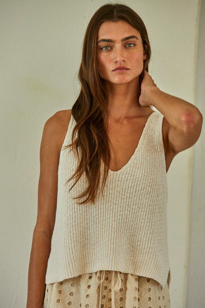 Knit Vneck Tank Top