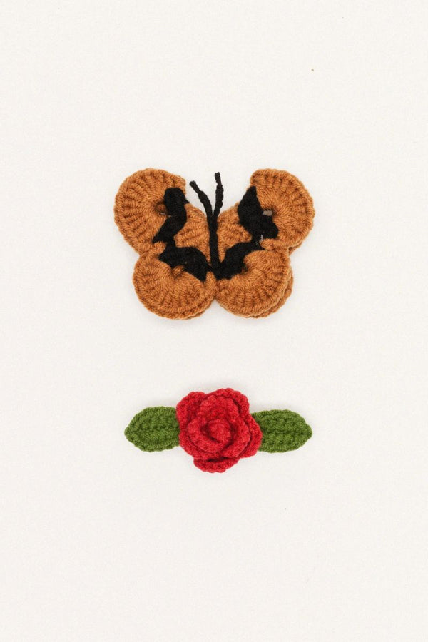 Butterfly Garden Crochet Hair Clips