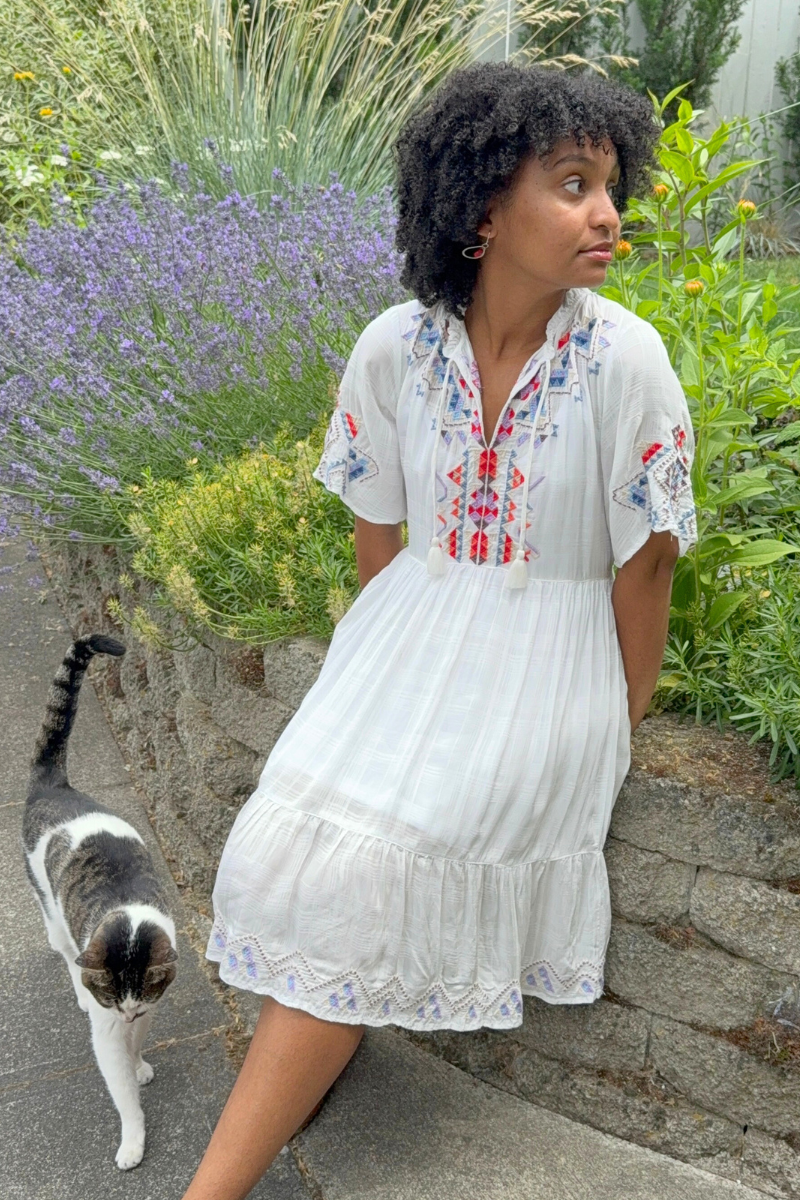 Flutter Sleeve Tiered Dress