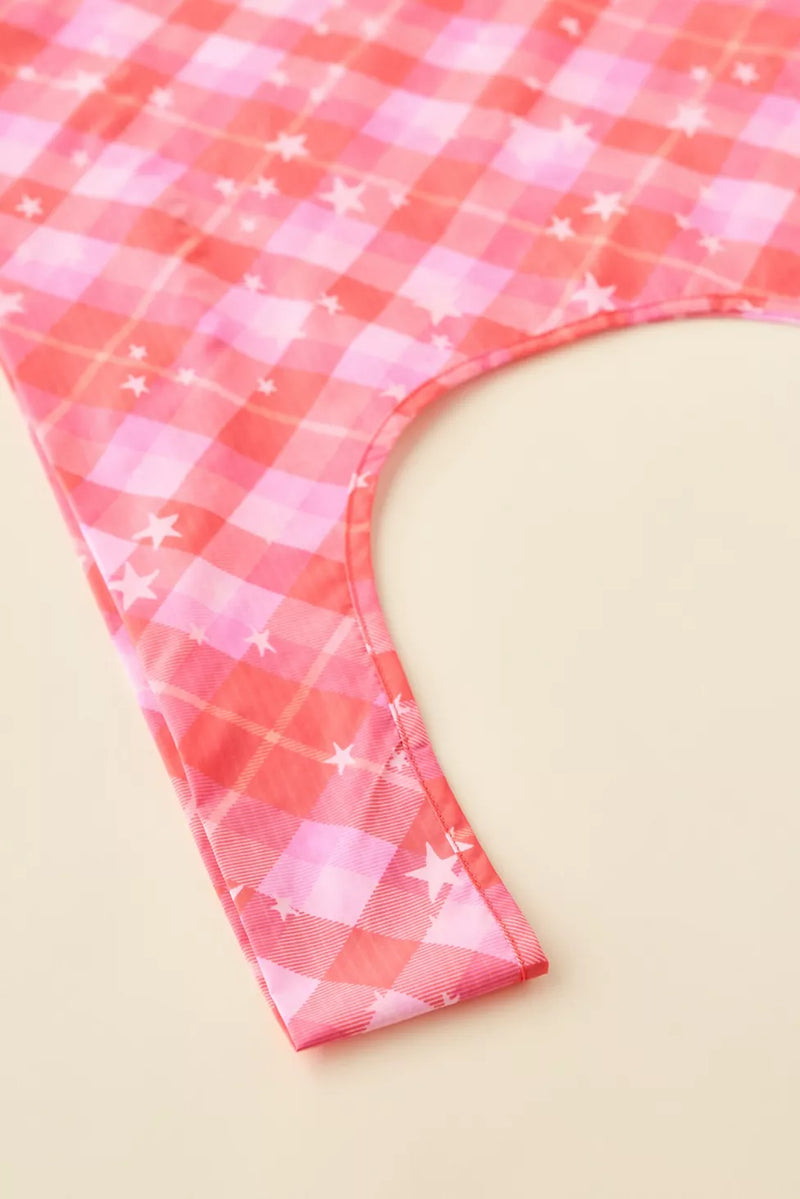Big Baggu Pink Star Plaid