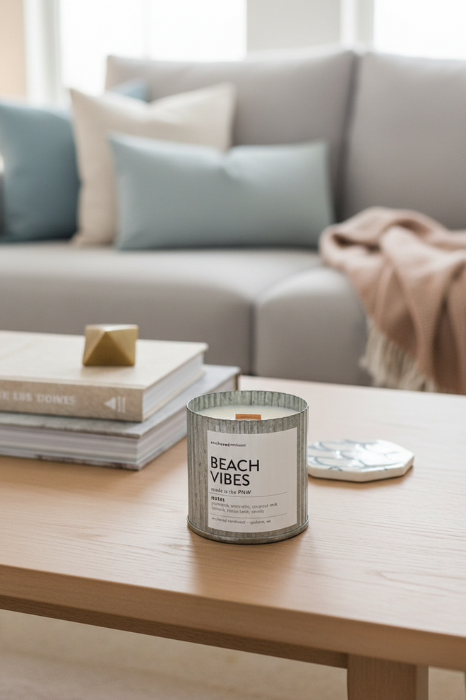 Beach Vibes Rustic Candle
