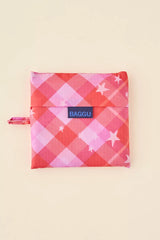 Big Baggu Pink Star Plaid