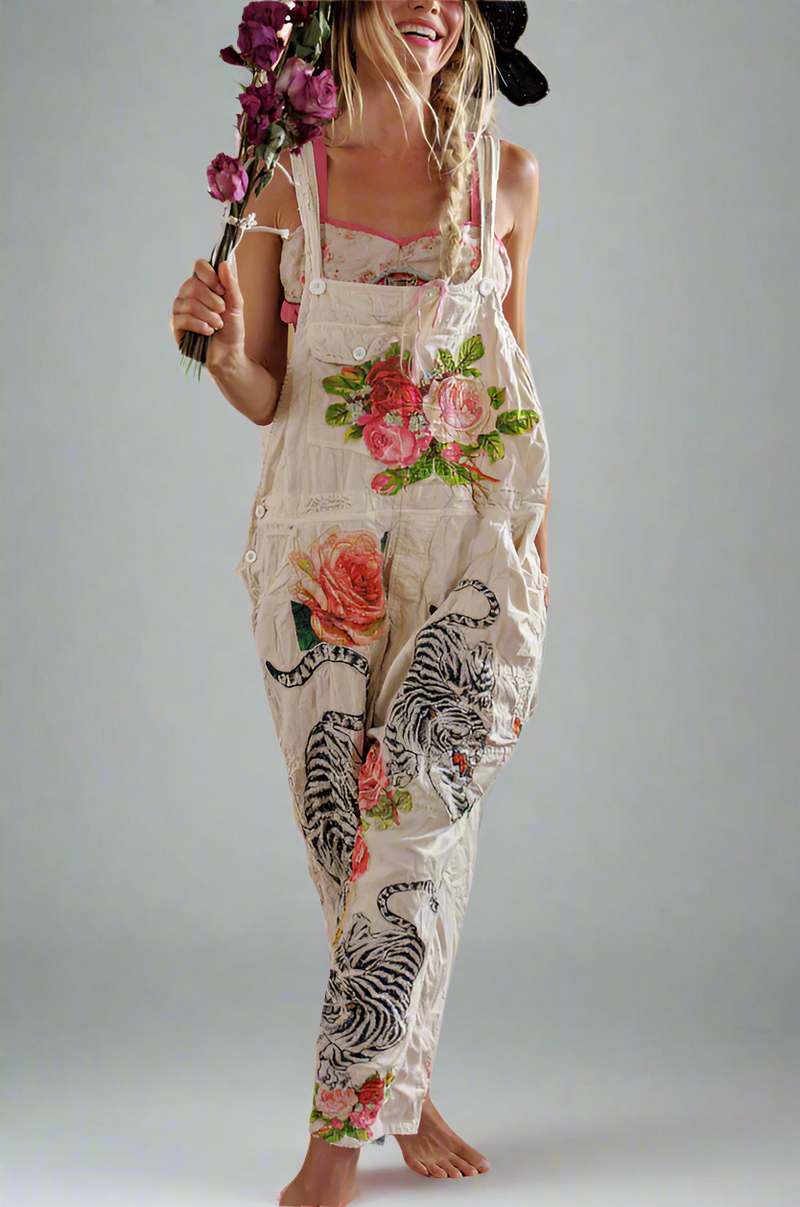 Birch Floral Love Overalls