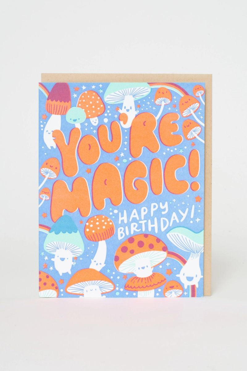 Birthday Magic Mushrooms Letterpress Card By Hello! Lucky