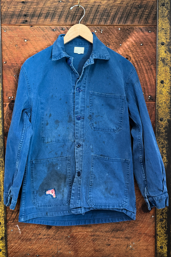 Unisex Hand-Patch Detail Vintage French Workwear Jacket
