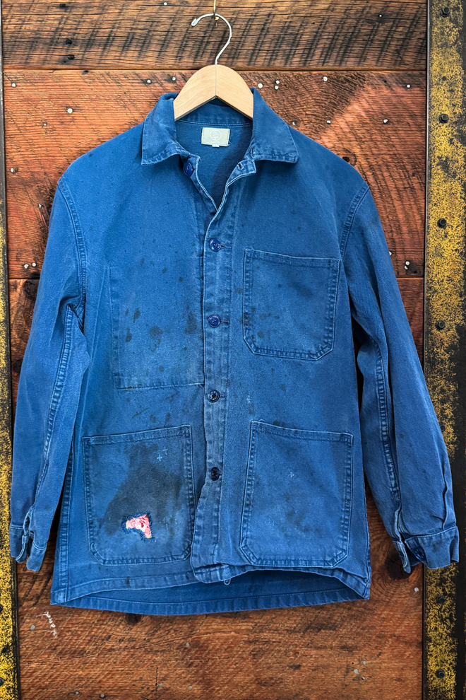 Unisex Hand-Patch Detail Vintage French Workwear Jacket