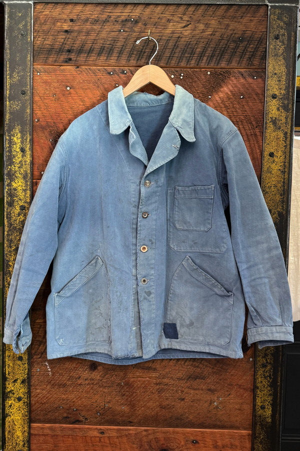 Unisex Vintage French Workwear Jacket  Angled Pocket Edition