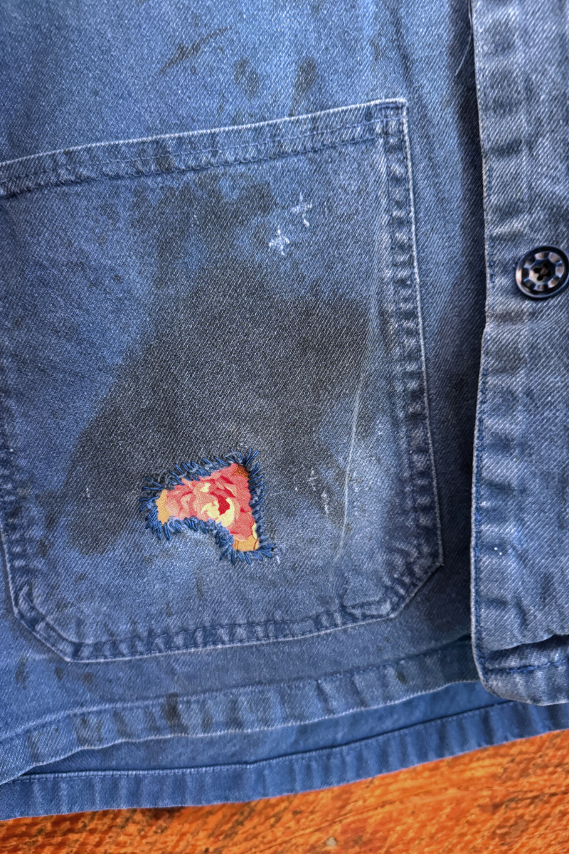 Unisex Hand-Patch Detail Vintage French Workwear Jacket