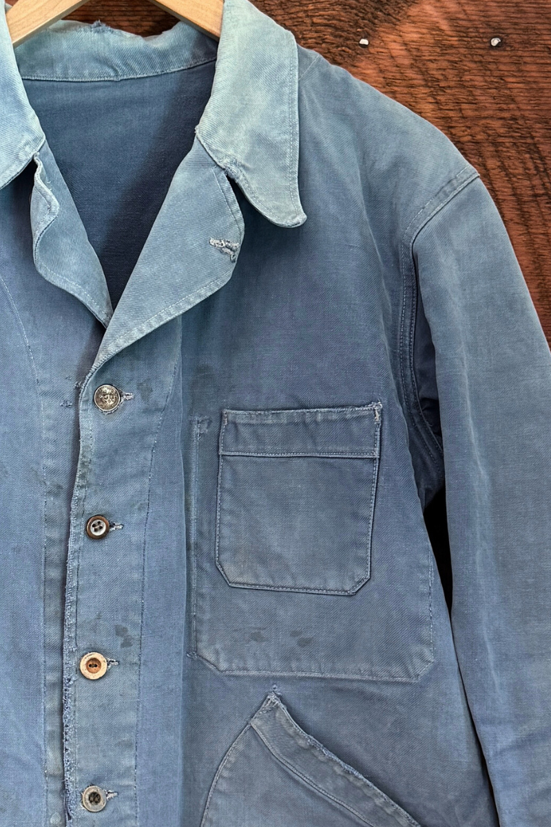 Unisex Vintage French Workwear Jacket  Angled Pocket Edition