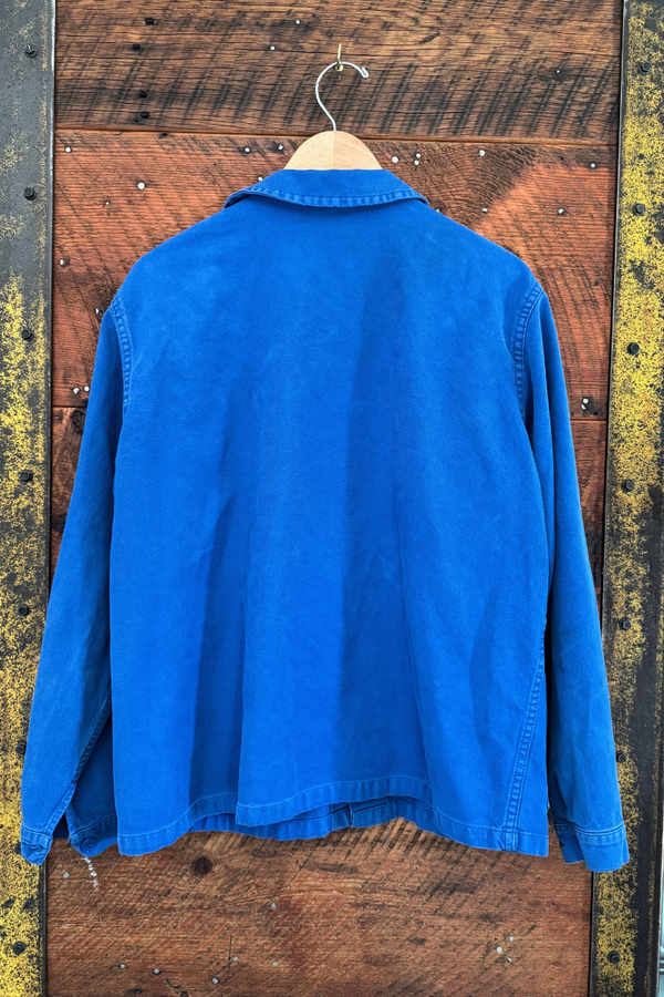 Unisex Lancois Patched Indigo Vintage French Workwear Jacket