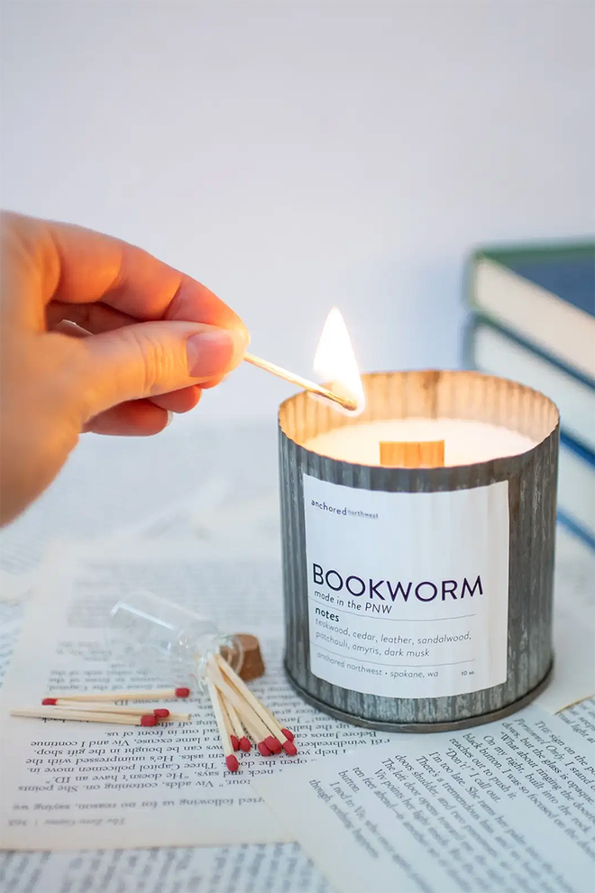 Bookworm Rustic Candle
