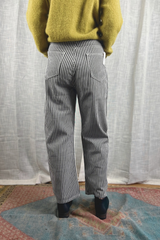 Casual Splice Striped Drawstring Wide Leg Pants