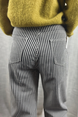 Casual Splice Striped Drawstring Wide Leg Pants