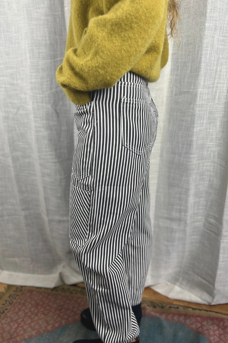 Casual Splice Striped Drawstring Wide Leg Pants
