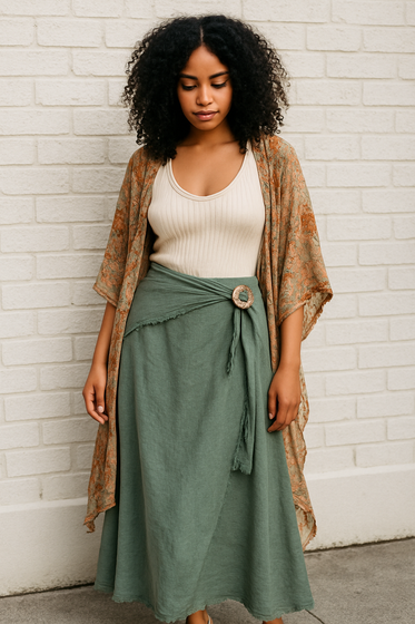 Linen Skirt w/ Drawstring