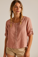 Linen Blouse with Buttons