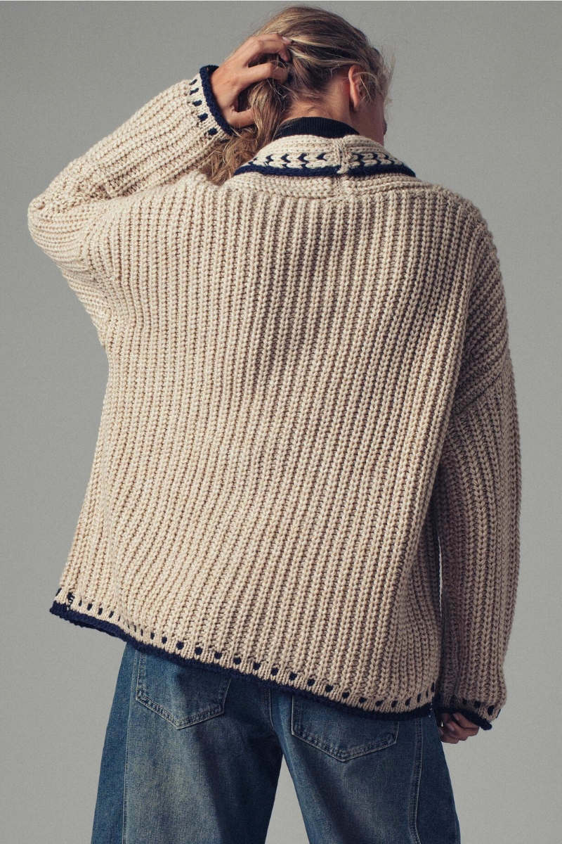 Chunky Contrast Cardigan
