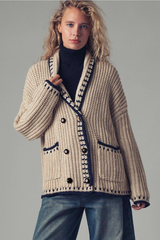 Chunky Contrast Cardigan
