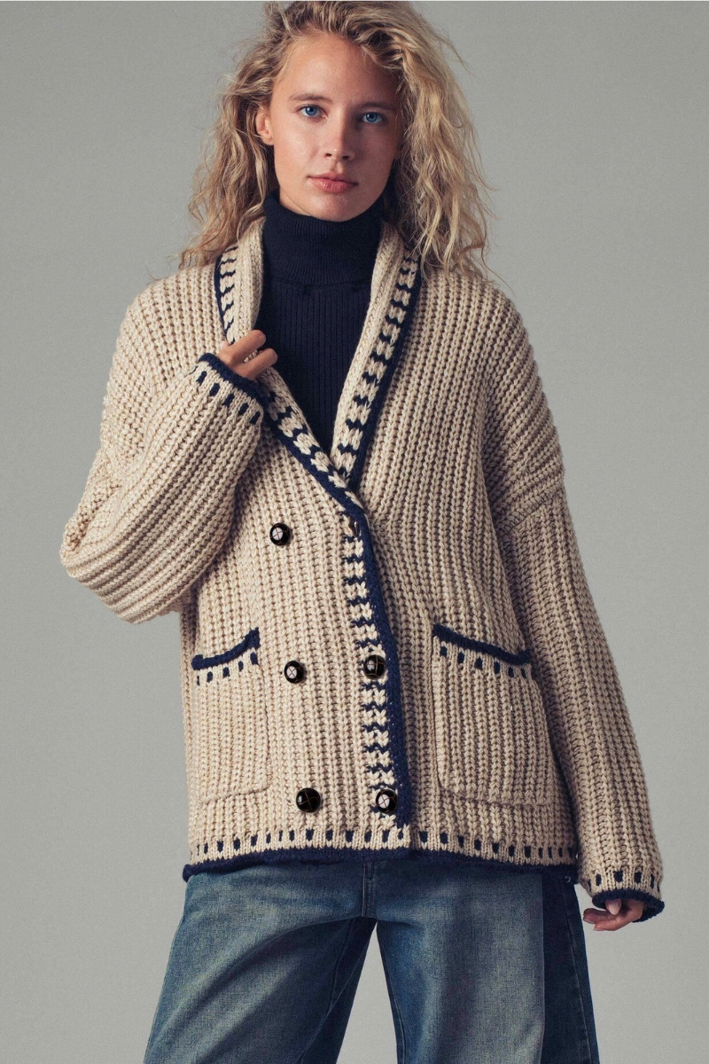 Chunky Contrast Cardigan