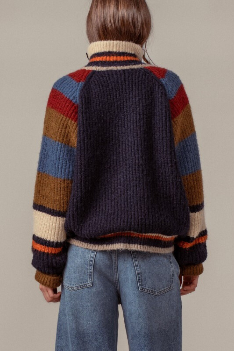 Chunky Rib-Knit Faux Fur Lined Cardigan