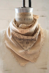 Classic Print Naturally Raw Silk Bandana