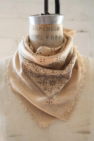 Classic Print Naturally Raw Silk Bandana