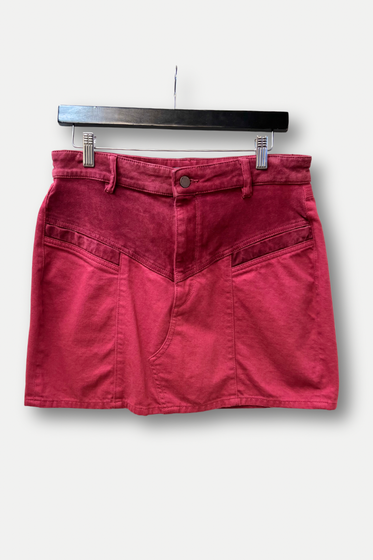 Red Blocked Skirt