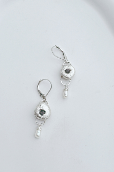 Molten + Raw Diamond Earrings