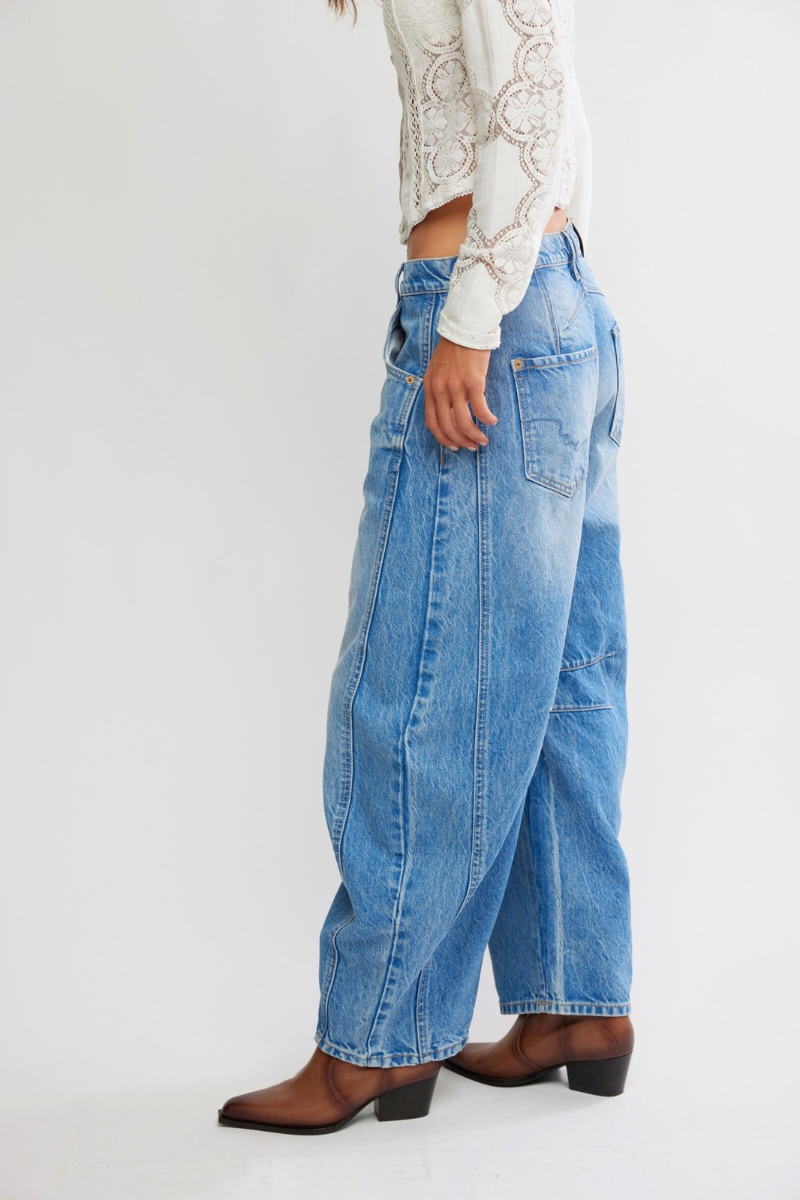 Good Luck Mid Rise Barrel Jean