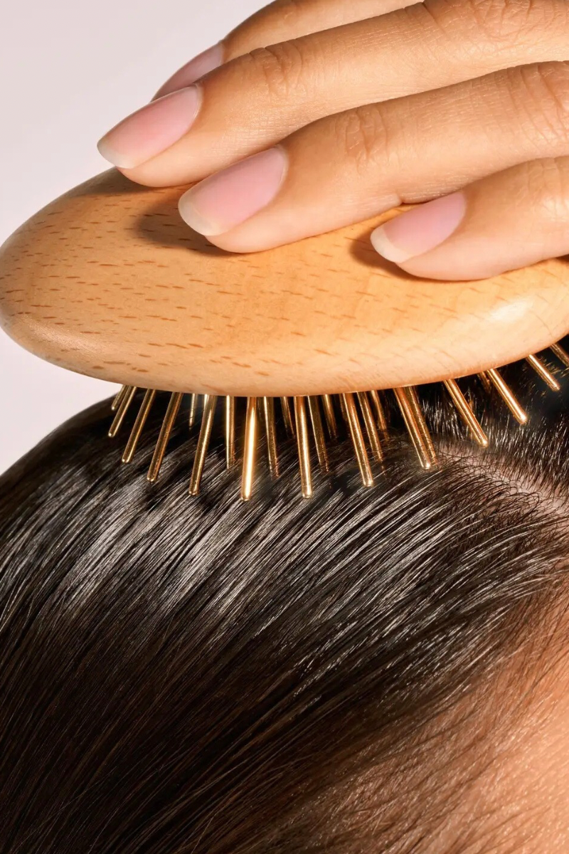 Gua Sha Hair & Scalp Brush: Love Heart Wooden Edition