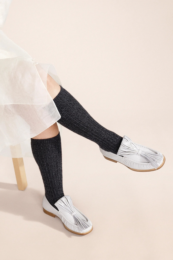 Long Reverse Cashmere Rib Knee High