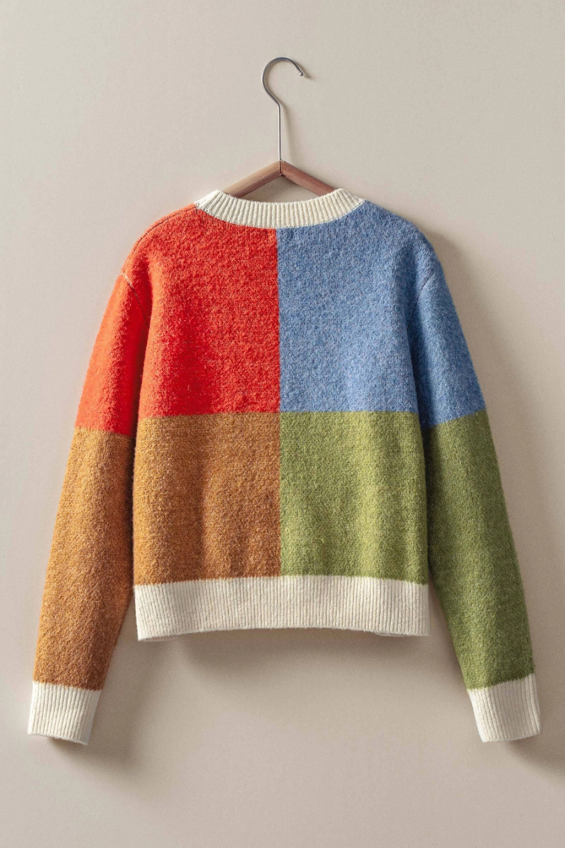 Colorblock Horse Sweater