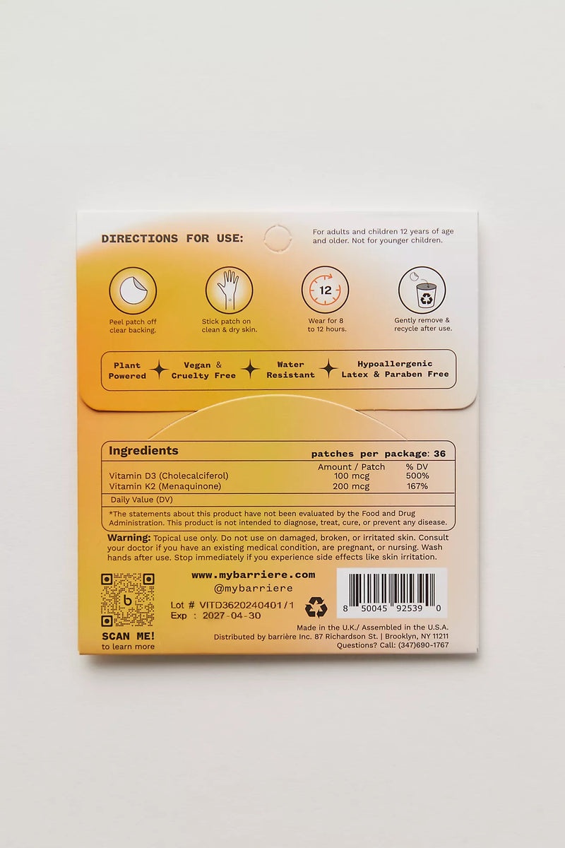 Hello Sunshine Clean Vitamin D3 Patch 36pk- Sun Icon