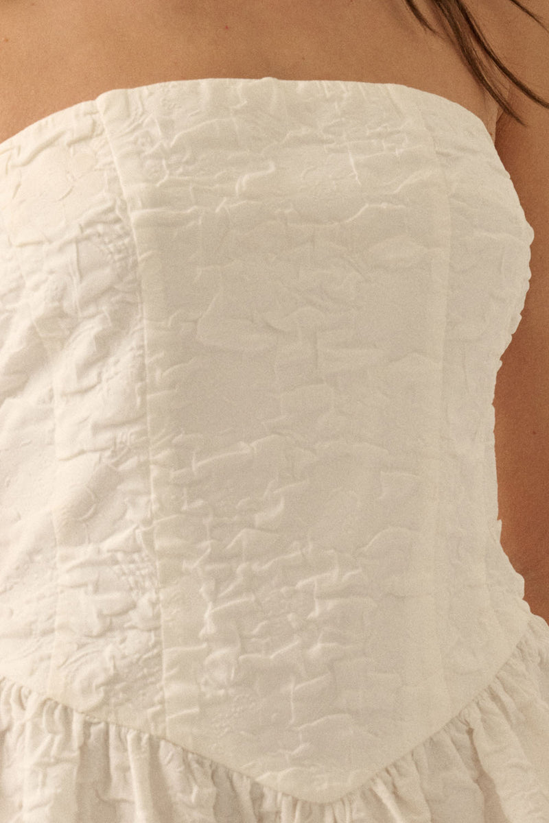 Woven Corset Mini Dress