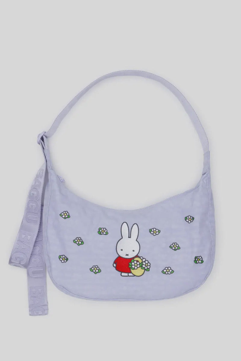 Medium Nylon Crescent Bag Embroidered Miffy