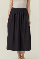 Smocked Waist Midi Skirt