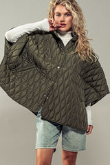 Contrast Quilted Shroud Cloak