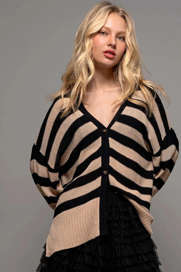 Cozy and Free Stripe Cardigan