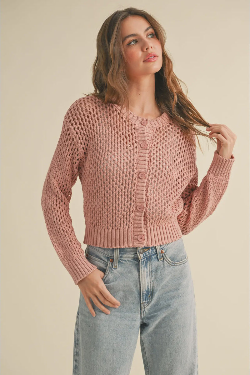 Crochet Knitted Buttondown Cardigan