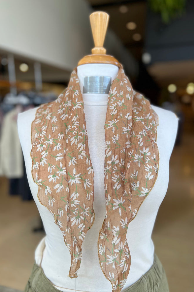 Scarvii Ruffled Floral Scarf