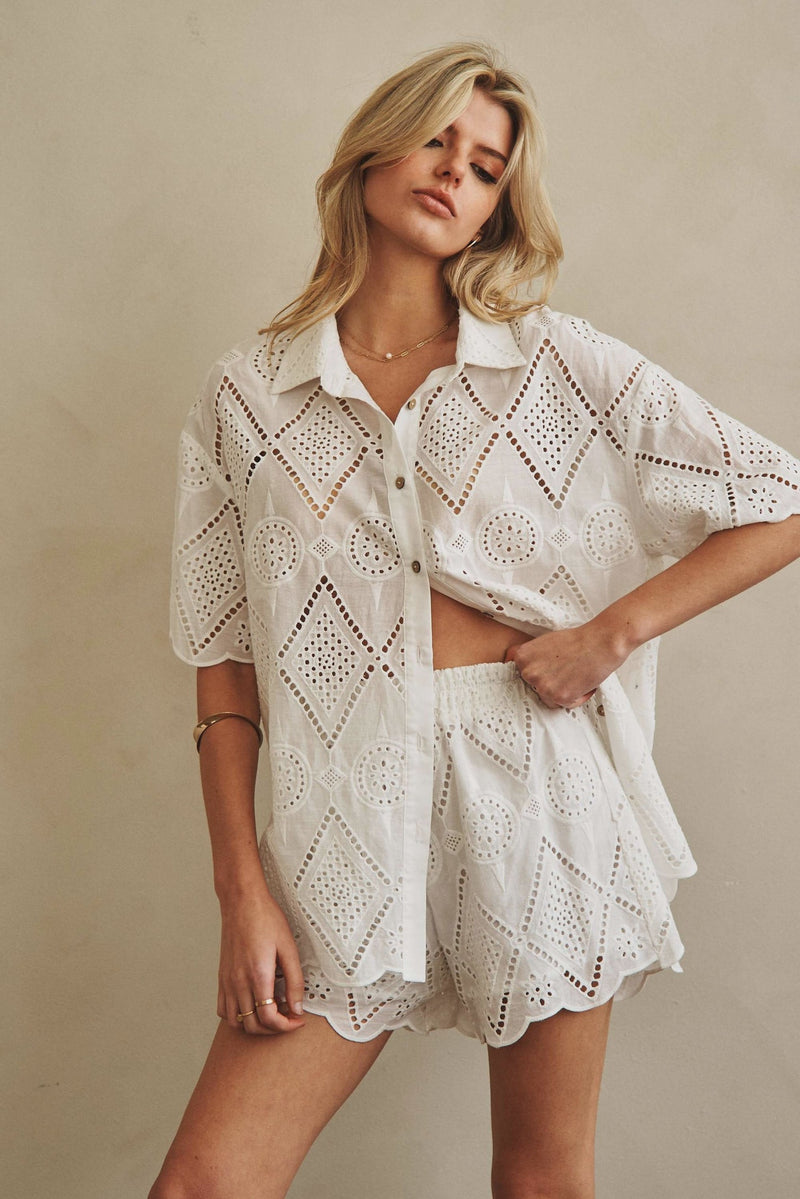 Lace Buttondown Shirt
