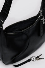 Medium Recycled Leather Crescent Bag