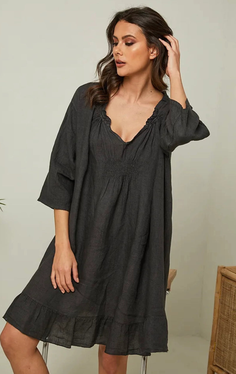 3/4 Sleeve Linen Dress