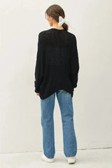 Open Front Yarn Knit Cardigan