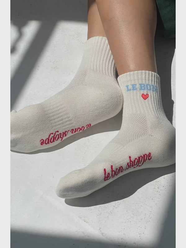 Embroidered Crew Socks