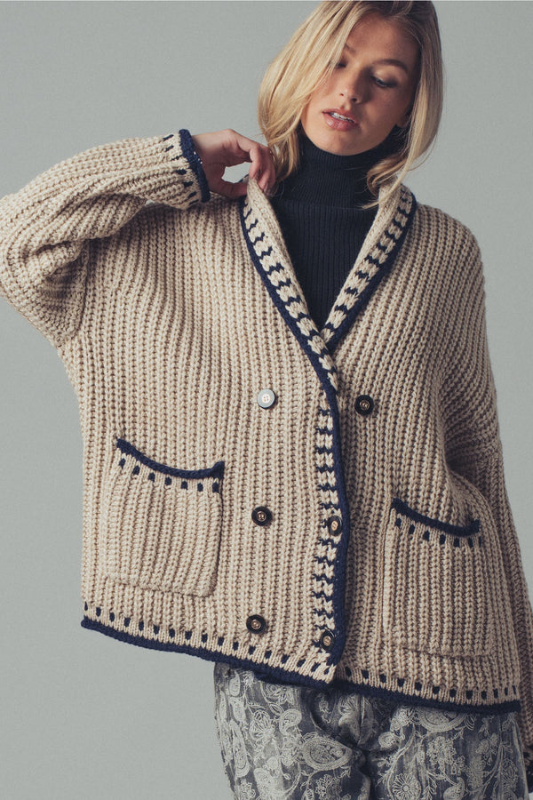 Chunky Contrast Cardigan