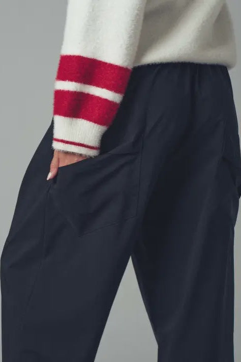 Wide-Leg Cropped Utility Pants
