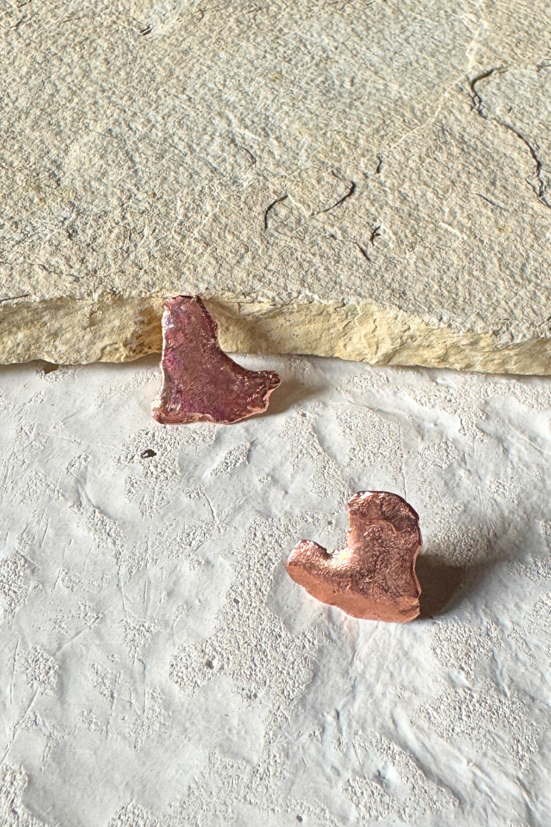 Gold Heart Studs